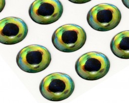 3D Epoxy Fish Eyes, Dorado, 5 mm